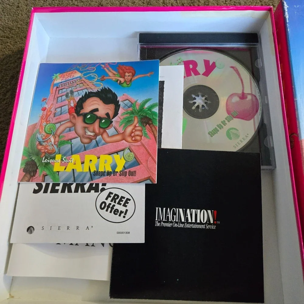 Leisure Suit Larry Shape Up or Slip Out Sierra PC Big Box CD-ROM 1994 Vintage